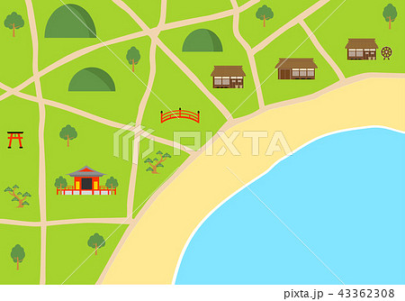 村 マップのイラスト素材