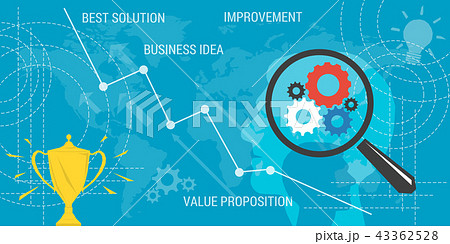 background VALUE PROPOSITION on blue background VALUE PROPOSITION on blue 43362528