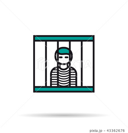 Linear Icon - prisoner in the cell Linear Icon - prisoner in the cell 43362676