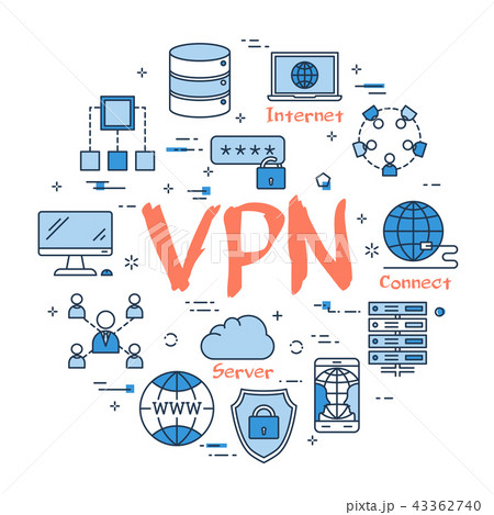 Blue round VPN concept 43362740