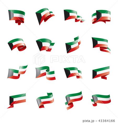 Kuwait flag, vector illustration on a white background Kuwait flag, vector illustration on a white background 43364166