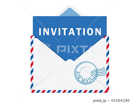 インビテーションカード エアメールのイラスト素材 カード 消印付き ベクター Airmailのイラスト素材