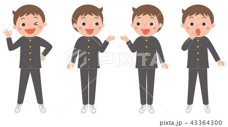 男子学生冬服1のイラスト素材 男子学生冬服1のイラスト素材