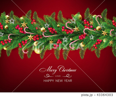semi realistic Christmas garland 43364303