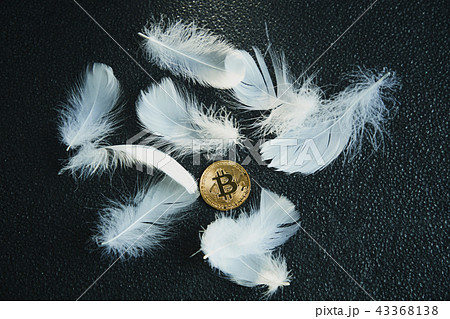 Bitcoin 金貨 仮想通貨 ゴールド 羽根 43368138