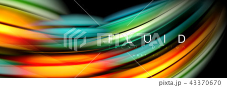 Wave fluid flowing colors motion effect, holographic abstract background. Vector illustration Wave fluid flowing colors motion effect, holographic abstract background. Vector illustration 43370670