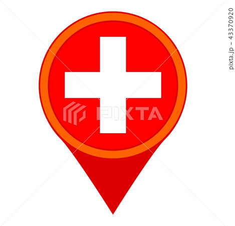 Colorful cartoon hospital map sign Colorful cartoon hospital map sign 43370920