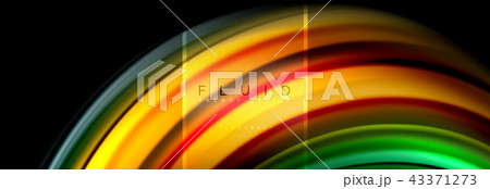 Fluid colors abstract background colorful poster, twisted liquid design on black, colorful marble or 43371273
