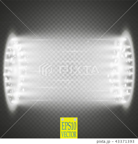 Round white glow rays night scene with sparks on transparent background. Empty light effect podium Round white glow rays night scene with sparks on transparent background. Empty light effect podium 43371393
