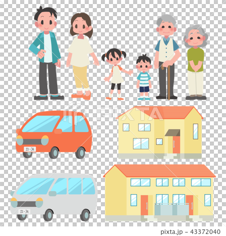 Family 3 households private car home set 43372040