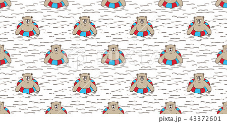 Bear seamless pattern vector polar bear swimming 43372601