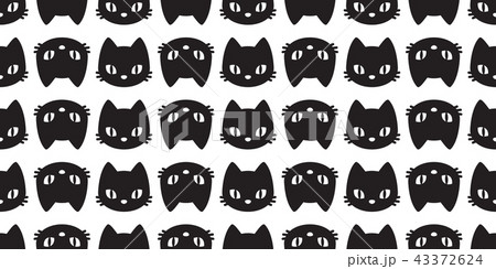 cat seamless Pattern vector kitten head Halloween 43372624