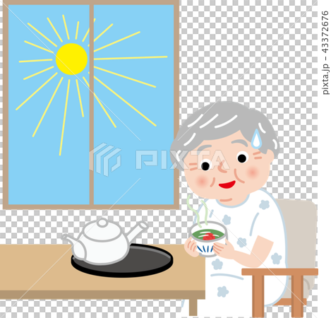 シニア 熱中症対策 お茶に梅干し 机 シニア 熱中症対策 お茶に梅干し 机 43372676