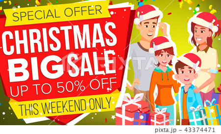 Christmas Sale Banner Vector. Sale Label. Big Super Special Offer. Illustration 43374471
