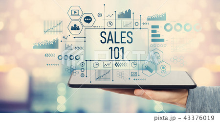 Sales 101 with tablet computer  43376019