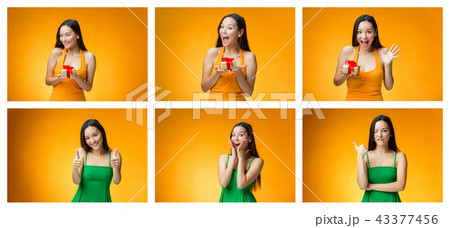 Chinese girl with a gift Chinese girl with a gift 43377456