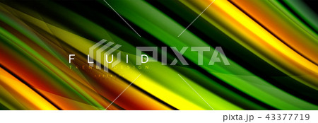 Wave fluid flowing colors motion effect, holographic abstract background. Vector illustration 43377719