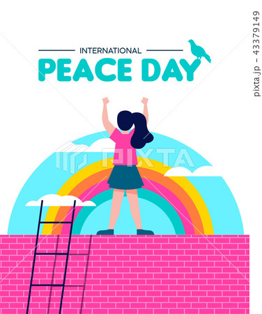 Peace day illustration for world children freedom Peace day illustration for world children freedom 43379149