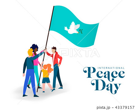 World Peace day diverse friend group teamwork 43379157
