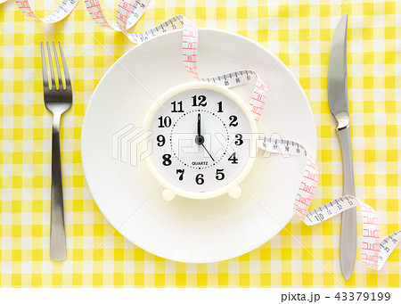 時計　食事時間　テーブルウェア　健康管理　食事管理 43379199