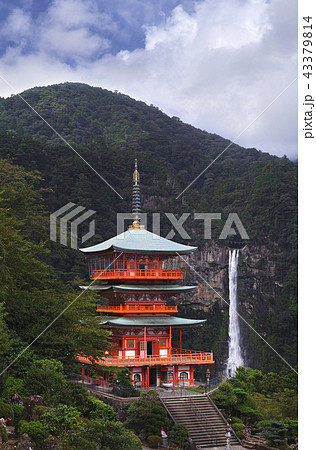 【世界遺産・和歌山県】那智の滝と三重塔(那智の大滝と三重宝塔)コピースペース 【世界遺産・和歌山県】那智の滝と三重塔(那智の大滝と三重宝塔)コピースペース 43379814