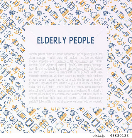 Elderly people concept with thin line icons Elderly people concept with thin line icons 43380188