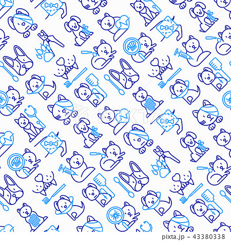 Veterinary clinic seamless pattern 43380338