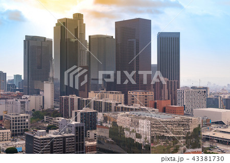 Aerial Los Angeles downtown 43381730