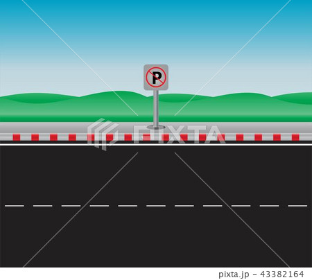 No Parking sign with landscape No Parking sign with landscape 43382164