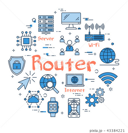 Blue round Router concept 43384221