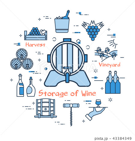 Blue round concept - Storage of Wine Blue round concept - Storage of Wine 43384349