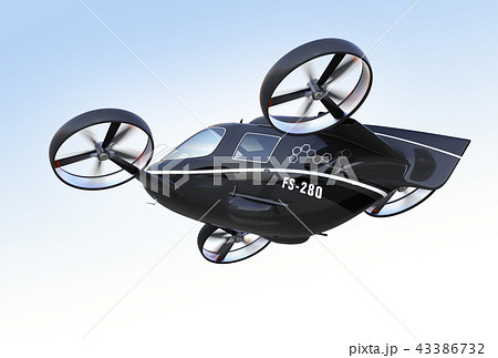 飛行している空飛ぶタクシーのイメージ 43386732