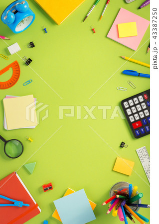 school accessories at abstract background school accessories at abstract background 43387250