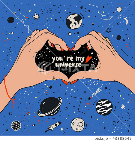 You are my universe love romantic space travel cosmos astronomy quote lettering 43388645