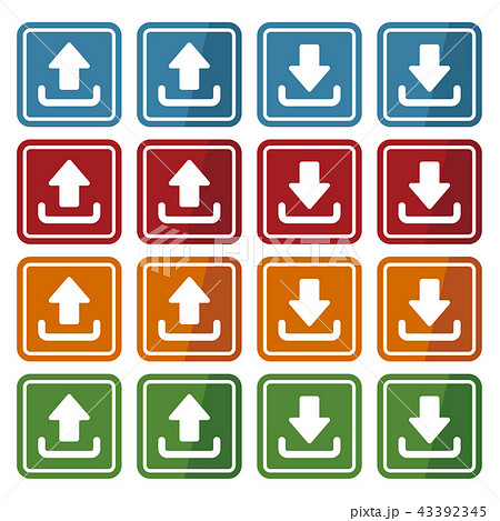 アップロードとダウンロードのアイコン アップロードとダウンロードのアイコン 43392345