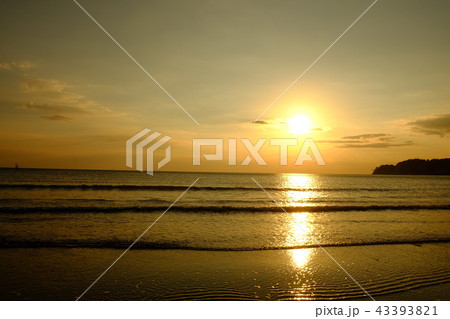 美しい海岸の夕日・材木座海岸 美しい海岸の夕日・材木座海岸 43393821