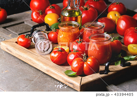 Variety of tomato sauces Variety of tomato sauces 43394405