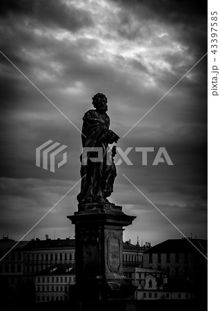 Historical Baroque statues on Charles Bridge Historical Baroque statues on Charles Bridge 43397585