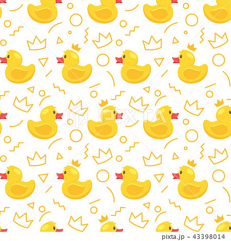 pattern with yellow rubber duck pattern with yellow rubber duck 43398014