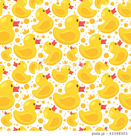 pattern with yellow rubber duck 43398303