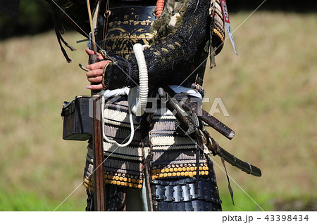 越前朝倉戦国まつり 火縄銃鉄砲隊 弾込め 福井県 福井市 の写真素材