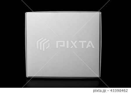 white box isolated on black background close up 43398462