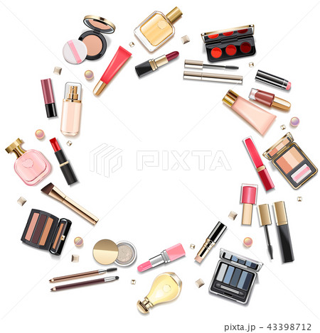 Vector Round Makeup Cosmetics Concept 43398712