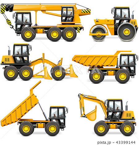 Vector Yellow Construction Machinery Set 2 43399144