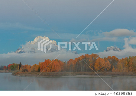 Teton Sunrise Autumn Reflection 43399863