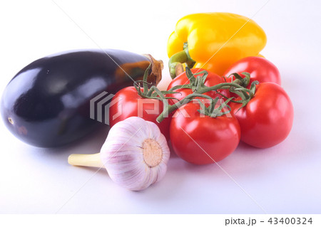 eggplant, bell pepper, tomato, garlic eggplant, bell pepper, tomato, garlic 43400324