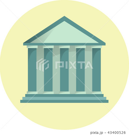 Bank icon, bank building flat illustration 43400526