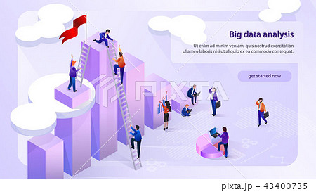 Data Analytic Company Isometric Vector Web Banner Data Analytic Company Isometric Vector Web Banner 43400735