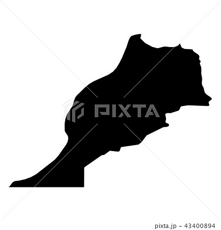 Morocco - solid black silhouette map of country area. Simple flat vector illustration 43400894