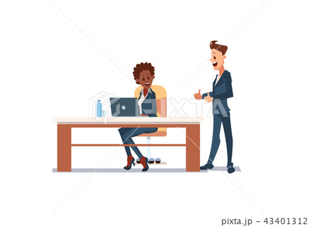 People Work in Office. Vector Illustration. 43401312